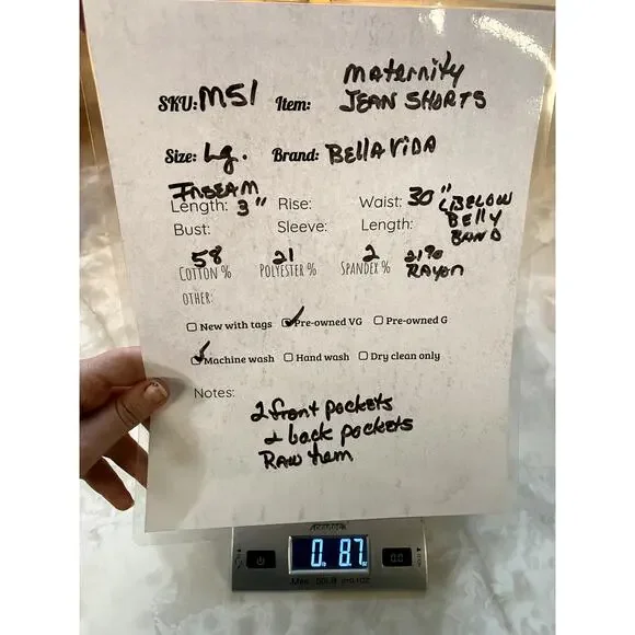 Bella Vida Maternity Jean Shorts - Picture 3 of 3